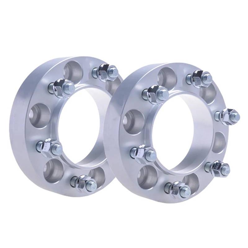 Spurverbreiterungen Für Great Für Wall Für GWM Für KING Für POER 6 Löcher 30/35/38mm Aluminium Auto Rad Spacer Adapter 2 Stück Rad Distanzscheiben(Silver 35mm) von NIKKHO