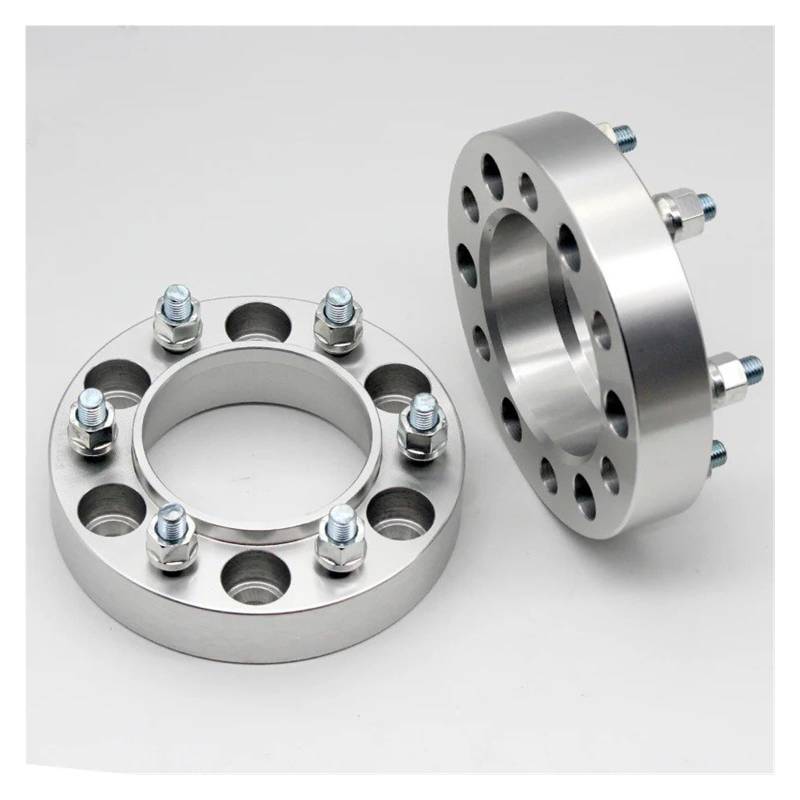 Spurverbreiterungen Für Toyota Für Tundra Für Land Für Cruiser LC300 6 Lug 20/25/30/35/40/45/50/60mm Spurverbreiterungen Adapter 2 Stück PCD 6x 139,7 CB 95,1mm Rad Distanzscheiben(40mm Silver) von NIKKHO