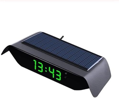 NILoykg& Auto Wireless Headup Display Solar Car Dashboard Uhr Thermometer, 3 in1 Stick-On Luminous Auto Uhr, Temperatur Anzeige Auto Armaturenbrett Uhr,Grün von NILoykg&