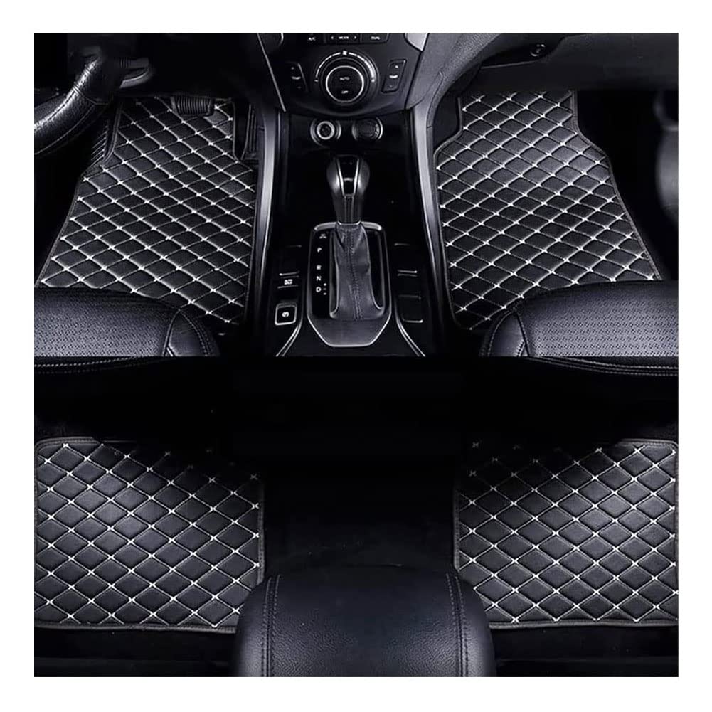 4pcs Auto Fußmatten Leder Für KIA Stinger/Stinger GT 2017-2021(LHD), Custom Fussmatten Allwetter Vorne Hinten Bodenmatte Set wasserdichte Automatten Teppiche ZubehöR,Black-beige von NINAI