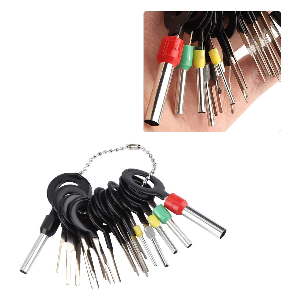 NINESHE 18 Pcs Anschlussentfernung Werkzeug Kit Kabel Kabelbaum Stecker Klemme Extraktorauto Drahtprüfung und Entfernen Sie die Werkzeuge des Werkzeugs Kit Kabel Anschlusswerkzeuge von NINESHE