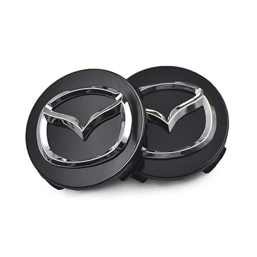 4 Stück Radnabenkappen für Mazda 3 2014-2018 57mm,Radnabendeckel Radnabenabdeckung Nabenkappen Felgendeckel Felgenkappen Nabenkappen,Black von NINIS