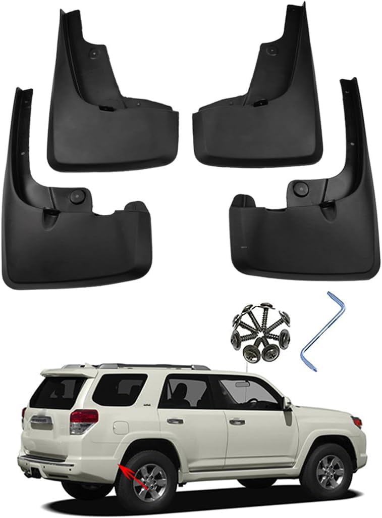 4 Stück Auto Schmutzfänger für T-oyota 4Runner 2010-2023, Vorne Hinten Schmutzfänger Protection Styling Zubehör Spritzschutz,B-Without Wheel Eyebrow von NINQ