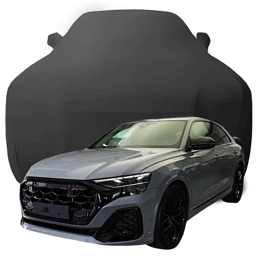 Auto Abdeckung für Audi RSQ8 Ultra Luxury Sport SUV, Indoor Schutz Elastisch Atmungsaktiv Staubschutz Weich Stretch Stoff Autoabdeckung,Black von NINQ