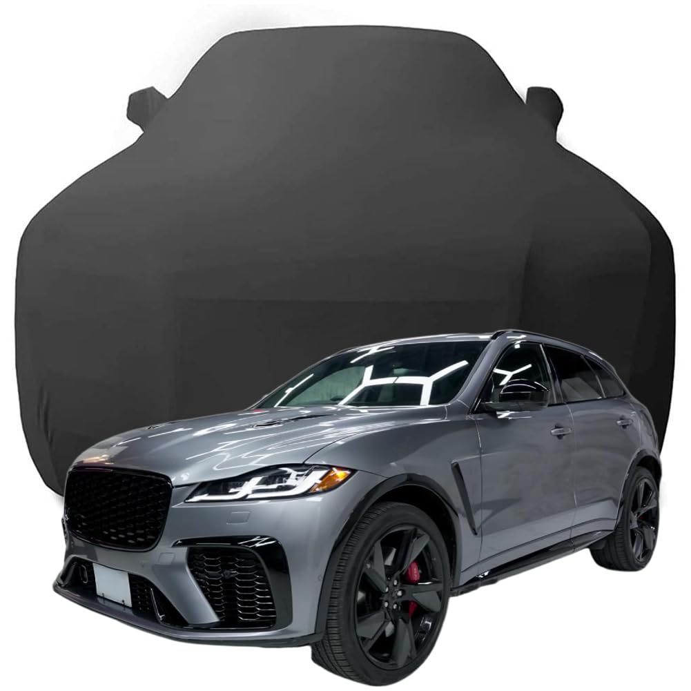 Auto Abdeckung für Jaguar F-Pace SVR, Indoor Schutz Elastisch Atmungsaktiv Staubschutz Weich Stretch Stoff Autoabdeckung,Black von NINQ