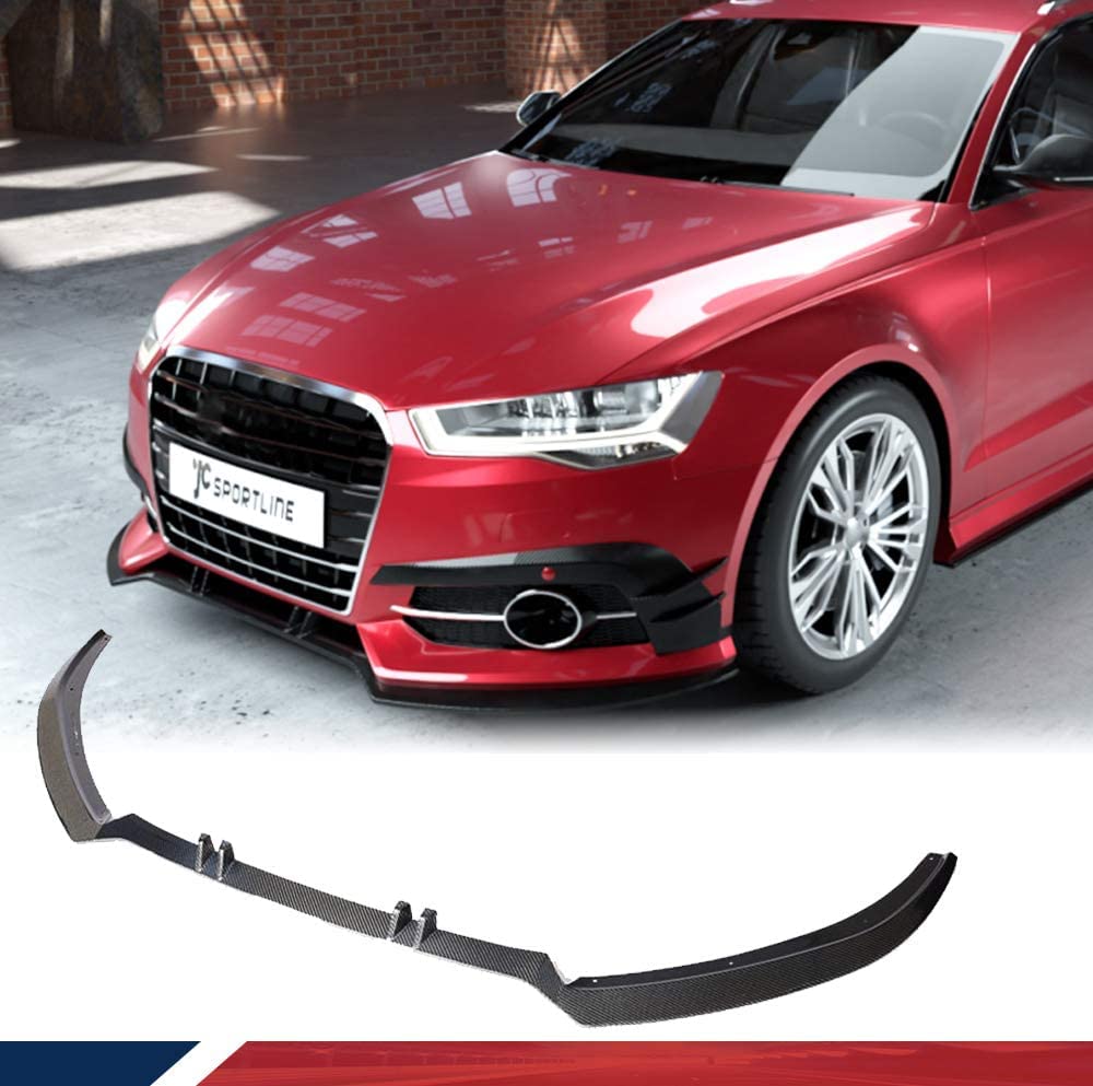 Auto Frontspoiler für A-UDI A6 Sline S6 Sedan 2015-2019, Kohlefaser-Look Frontspoiler, Wasserdicht, Verschleißfest, Stoßstangenverkleidung von NINQ