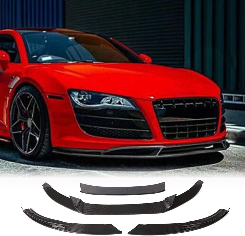 Auto Frontspoiler für A-UDI R8 GT V8 V10 2-Door 2008-2015, Kohlefaser-Look Frontspoiler, Wasserdicht, Verschleißfest, Stoßstangenverkleidung,4PCS von NINQ