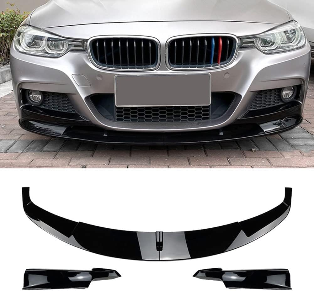 Auto Frontspoiler für B-MW 3-Series F30 F31 M-Tech 320i 2013-2019, Kohlefaser-Look Frontspoiler, Wasserdicht, Verschleißfest, Stoßstangenverkleidung,B von NINQ