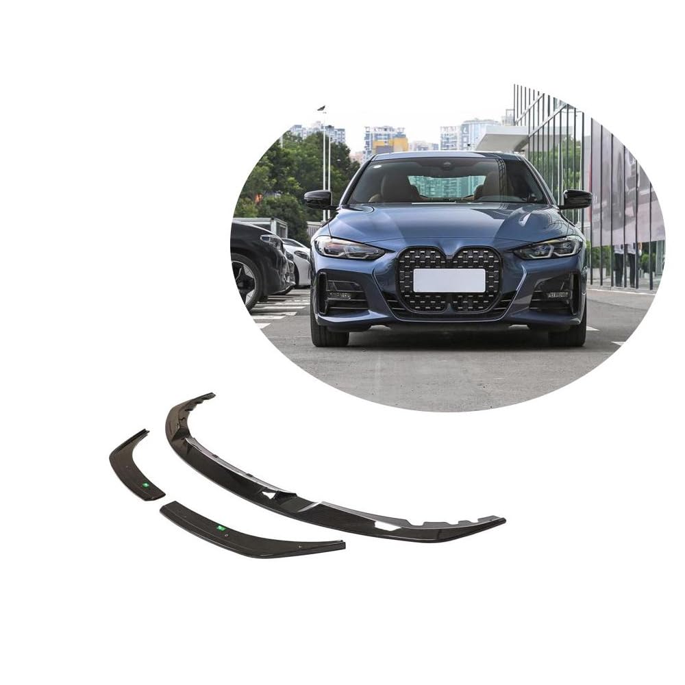 Auto Frontspoiler für B-MW 4 Series Two Door G22 G23 M-TECH 2021-2023, Kohlefaser-Look Frontspoiler, Wasserdicht, Verschleißfest, Stoßstangenverkleidung von NINQ