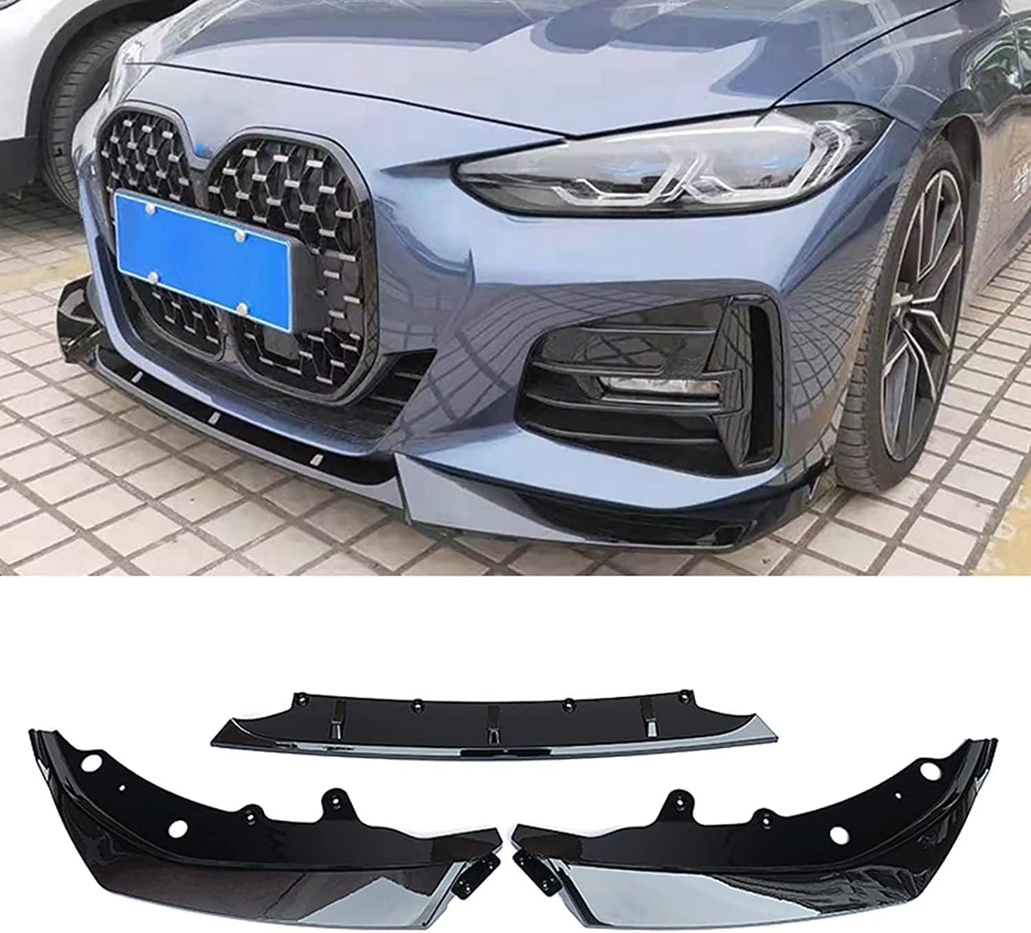 Auto Frontspoiler für B-MW 4er G22 430I Coupe M 2020 2021, Frontstoßstangenlippenspoiler, Wasserdicht, Verschleißfest, ABS Frontspoiler von NINQ