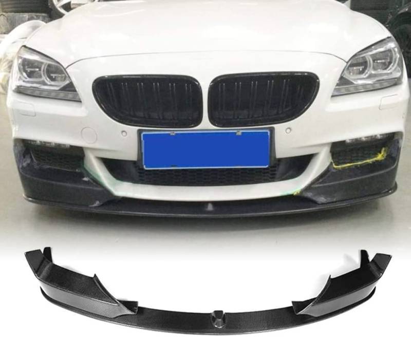 Auto Frontspoiler für B-MW 6 Series F06 F12 F13 640i 650i M Packet 2D 2012-2018, Kohlefaser-Look Frontspoiler, Wasserdicht, Verschleißfest, Stoßstangenverkleidung,Front Lip von NINQ