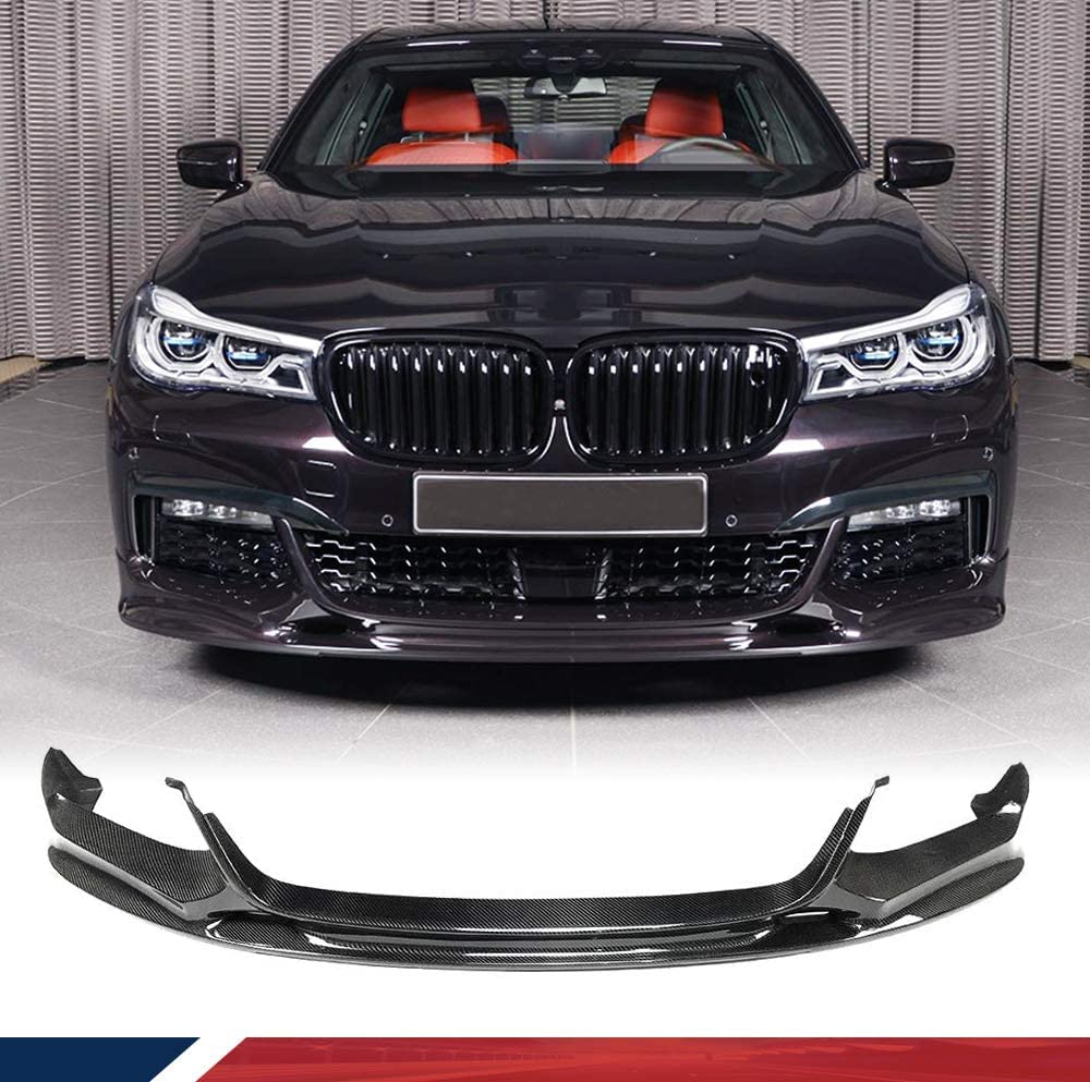 Auto Frontspoiler für B-MW G11 730i 740e 750i M760Li 725d 730d 740d 750d M Sport Sedan 2015-2020, Kohlefaser-Look Frontspoiler, Wasserdicht, Verschleißfest, Stoßstangenverkleidung von NINQ