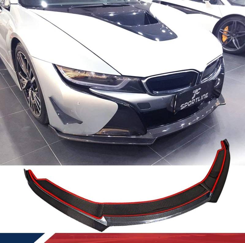 Auto Frontspoiler für B-MW I8 Coupe 2014-2018, Kohlefaser-Look Frontspoiler, Wasserdicht, Verschleißfest, Stoßstangenverkleidung von NINQ