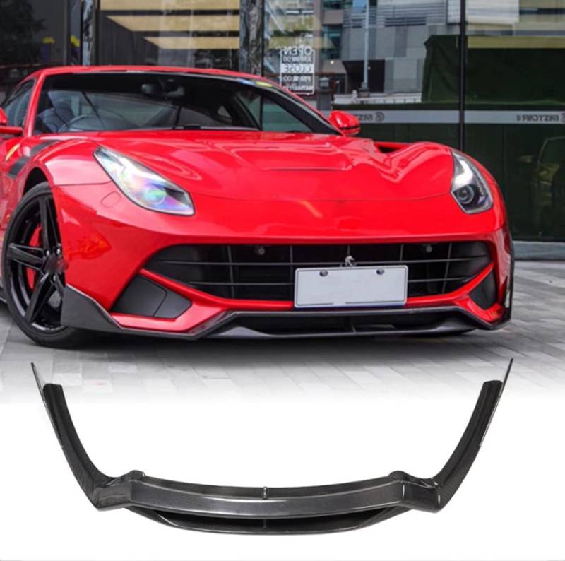 Auto Frontspoiler für F-errari F12 2012-2017 Berlinetta Coupe 2-Door, Kohlefaser-Look Frontspoiler, Wasserdicht, Verschleißfest, Stoßstangenverkleidung von NINQ