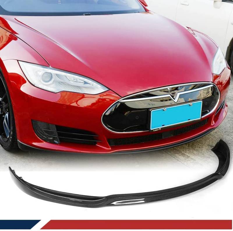 Auto Frontspoiler für T-esla Model S 2012-2015, Kohlefaser-Look Frontspoiler, Wasserdicht, Verschleißfest, Stoßstangenverkleidung von NINQ