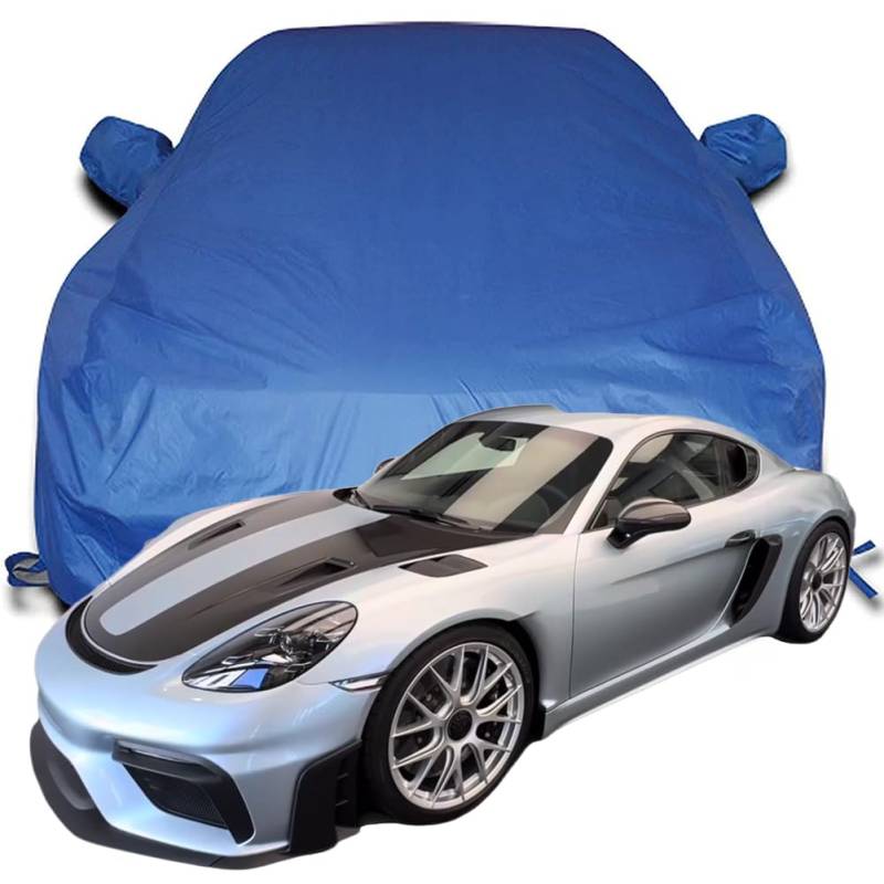 Autoabdeckung Kompatibel für Porsche 718 Cayman GT4 RS 2024 2025 Azzuro Thetys, Schnee/Kratzfest/Uv-Schutz Alles Wetter Oxford Schutzplane,Blue von NINQ