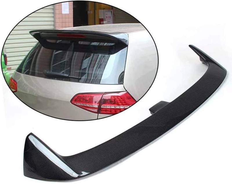 Karbonfaser-Auto-Heckspoiler für Volkswagen VW Golf 7 MK7/7.5 Base Rline Schrägheck 4-Türer 2014–2018, 3M-Klebeband, Heckspoilerflügel, Kofferraum-Dachverkleidung, Zubehör von NINQ