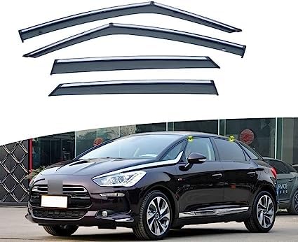 NINQ 4 StüCk Auto Windabweiser für C-itroen DS5 Hatchback 2013+, Autofenster Regenschutz Sonnenschutz Regenabweiser Anklebbare Deflektoren Guard Zubehör von NINQ