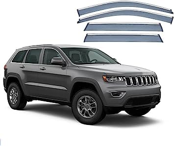 NINQ 4 StüCk Auto Windabweiser für J-eep Grand Cherokee 2010-2020, Autofenster Regenschutz Sonnenschutz Regenabweiser Anklebbare Deflektoren Guard Zubehör von NINQ