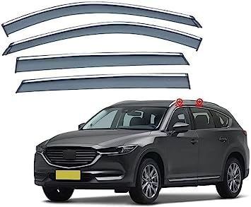 NINQ 4 StüCk Auto Windabweiser für M-azda CX-8 KG 2019, Autofenster Regenschutz Sonnenschutz Regenabweiser Anklebbare Deflektoren Guard Zubehör von NINQ