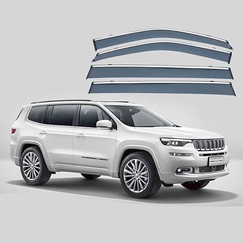 NINQ 4 Stück Auto Windabweiser für Jeep Grand Commander XK 2018+, Auto Fenstervisiere Regenschutz Wind Regenschutz Vent Shades Guard Deflector von NINQ