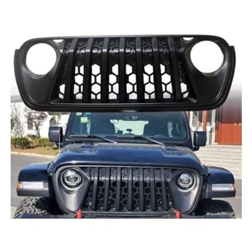 NINQ Auto Frontstoßstange Mesh Grill für Jeep Wrangler JT 2018 2019 2020 2021 2022 2023 2024 2025, Auto Kühlergrill Stoßstange Mesh Grill Frontstoßstange Langlebig von NINQ