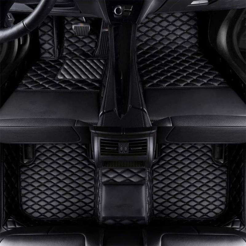 NINQ Auto Fußmatten für Peugeot 2008 2014-2019, Bodenmatte Leder Anti-Rutsch Wasserdicht Allwetter Automatten Protect Zubehör,A-Black von NINQ