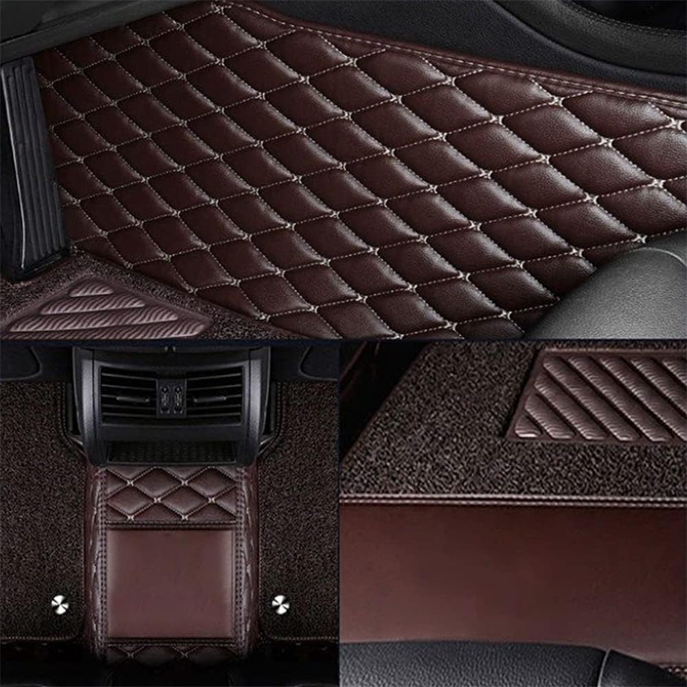 NINQ Auto Fußmatten für Peugeot 2008 2014-2019, Bodenmatte Leder Anti-Rutsch Wasserdicht Allwetter Automatten Protect Zubehör,B-Beige von NINQ