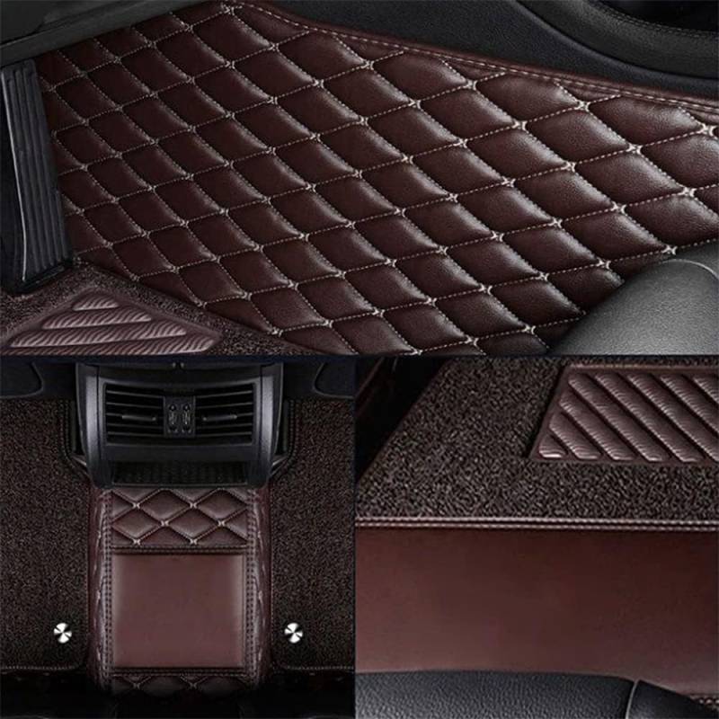 NINQ Auto Fußmatten für Peugeot 2008 2020 2021 2022 2023, Bodenmatte Leder Anti-Rutsch Wasserdicht Allwetter Automatten Protect Zubehör,F-Red von NINQ