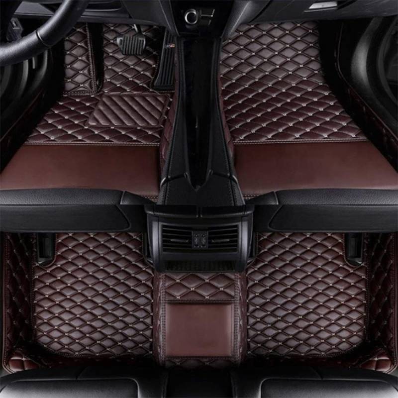 NINQ Auto Fußmatten für Peugeot 207 2008-2014, Bodenmatte Leder Anti-Rutsch Wasserdicht Allwetter Automatten Protect Zubehör,E-Coffee von NINQ