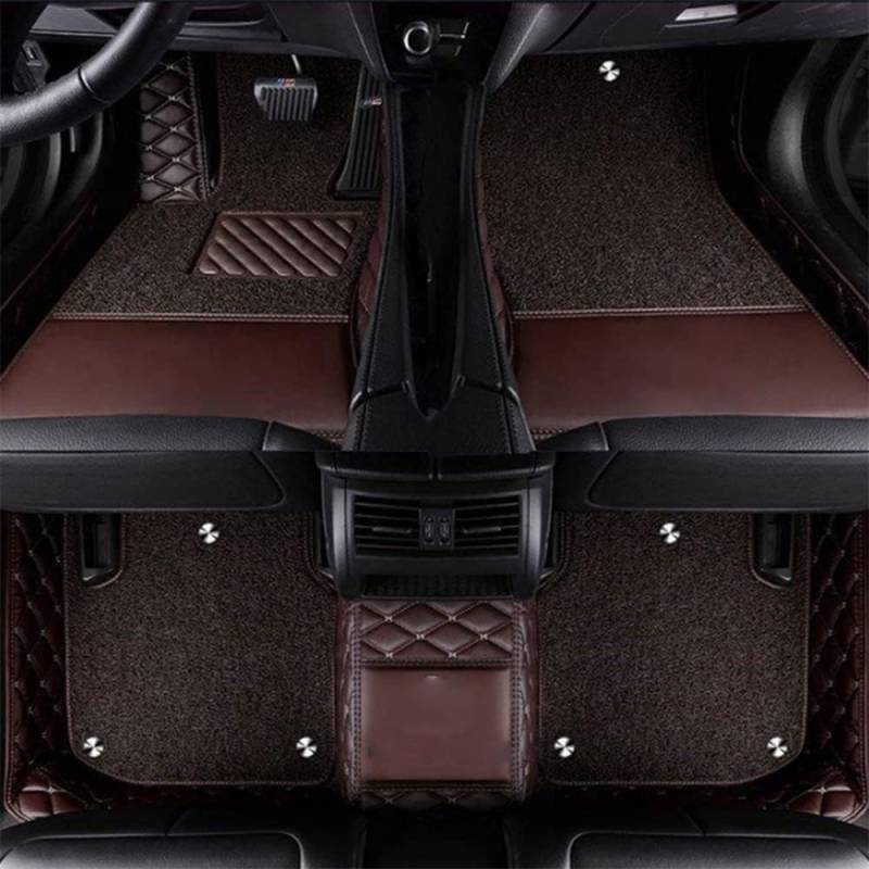 NINQ Auto Fußmatten für Peugeot 3008 2013-2022 2023, Bodenmatte Leder Anti-Rutsch Wasserdicht Allwetter Automatten Protect Zubehör,H-Coffee von NINQ