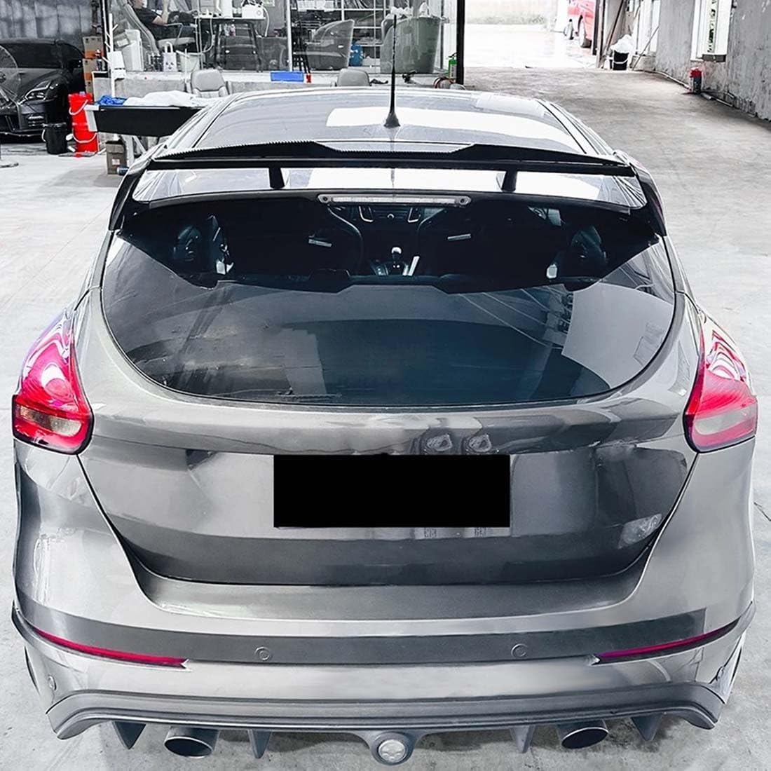 NINQ Auto Heckspoiler Flügel für Ford Focus MK3 St-Line St 2011-2018, Kohlefasermaterial Dach Heckflügel Spoiler Performance Tuning Lippe Wing Dekoration Zubehör von NINQ