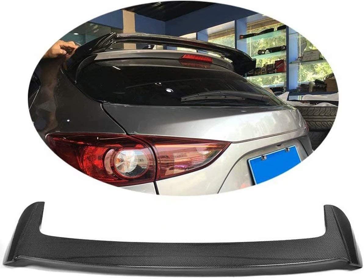 Premium Kohlefasermaterial Auto Heckspoiler für Mazda 3 Axela Hatchback 4-Door 2014-2018, Kofferraumdeckel HeckflüGel Spoiler Flügel, 3M Kleber Einfache Installation von NINQ