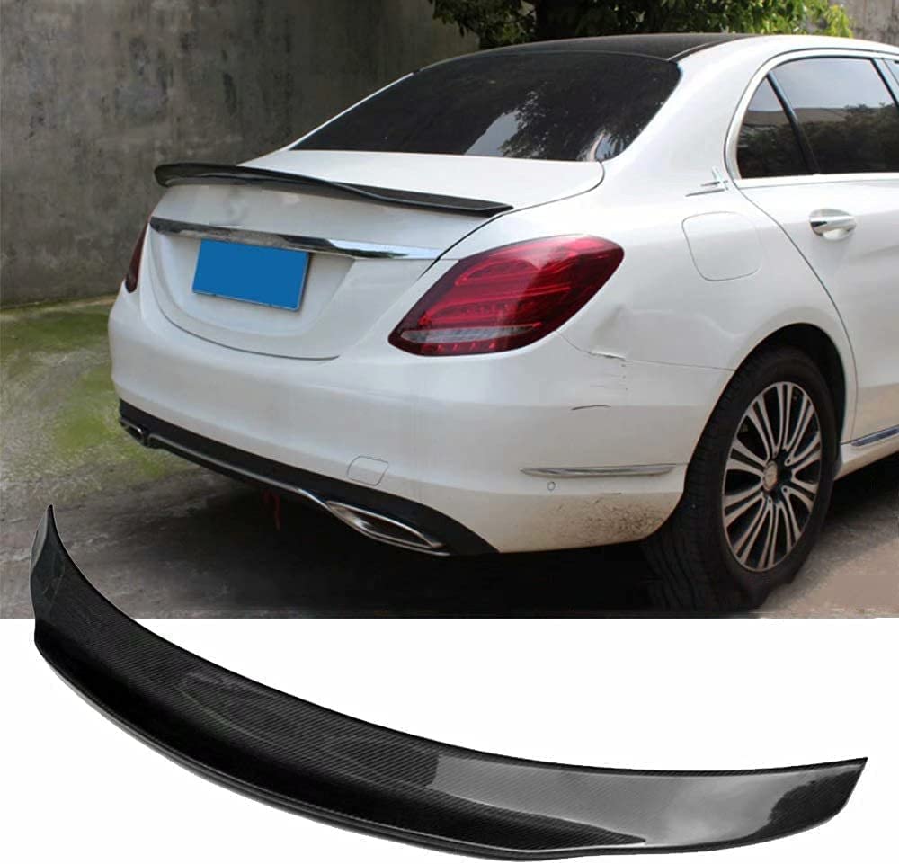 Premium Kohlefasermaterial Auto Heckspoiler für Mercedes C Class W205 4 Doors Saloon 2015-2019, Kofferraumdeckel HeckflüGel Spoiler Flügel, 3M Kleber Einfache Installation von NINQ