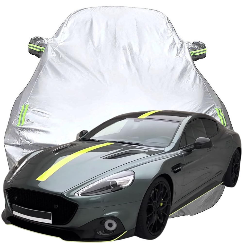 Vollgarage Autoabdeckung für Aston Martin Rapide AMR 2020, Schnee/Kratzfest/Uv-Schutz Oxford Autoplanen Garagen, Hagelschutzplane,Silver-Plus-Cotton von NINQ