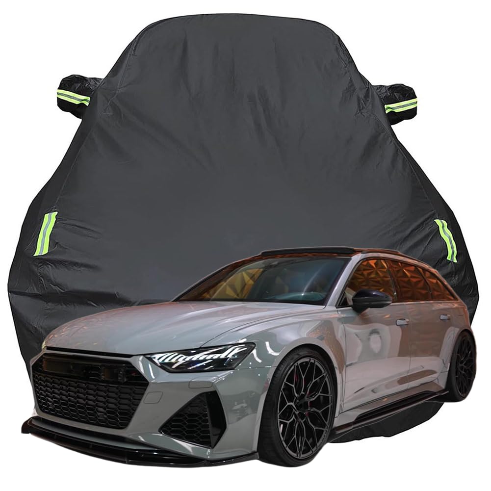 Vollgarage Autoabdeckung für Audi RS6 Avant, Schnee/Kratzfest/Uv-Schutz Oxford Autoplanen Garagen, Hagelschutzplane,Black-Plus-Cotton von NINQ