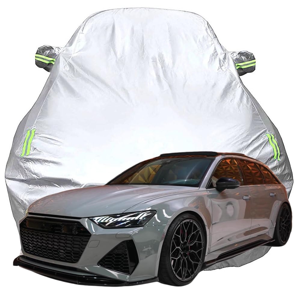 Vollgarage Autoabdeckung für Audi RS6 Avant, Schnee/Kratzfest/Uv-Schutz Oxford Autoplanen Garagen, Hagelschutzplane,Silver-Plus-Cotton von NINQ