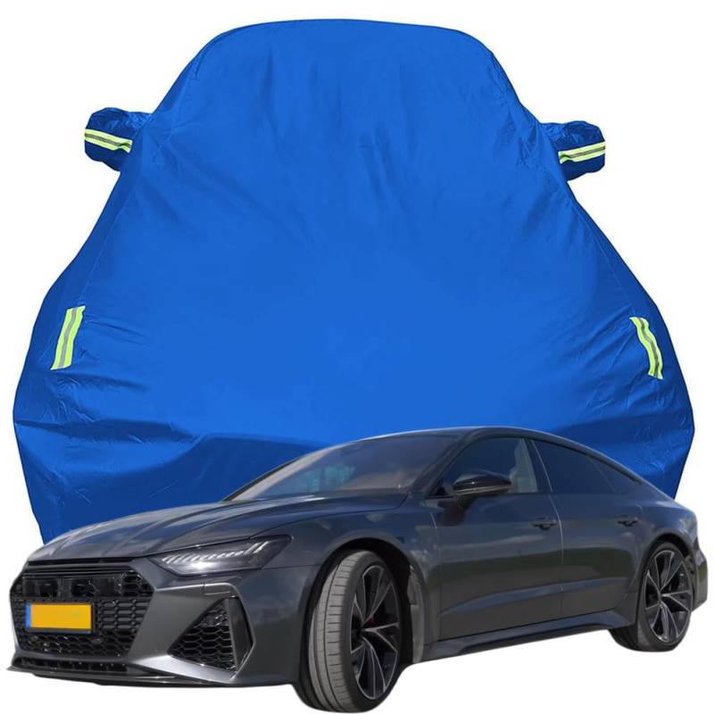 Vollgarage Autoabdeckung für Audi RS7 C8, Schnee/Kratzfest/Uv-Schutz Oxford Autoplanen Garagen, Hagelschutzplane,Blue-Plus-Cotton von NINQ