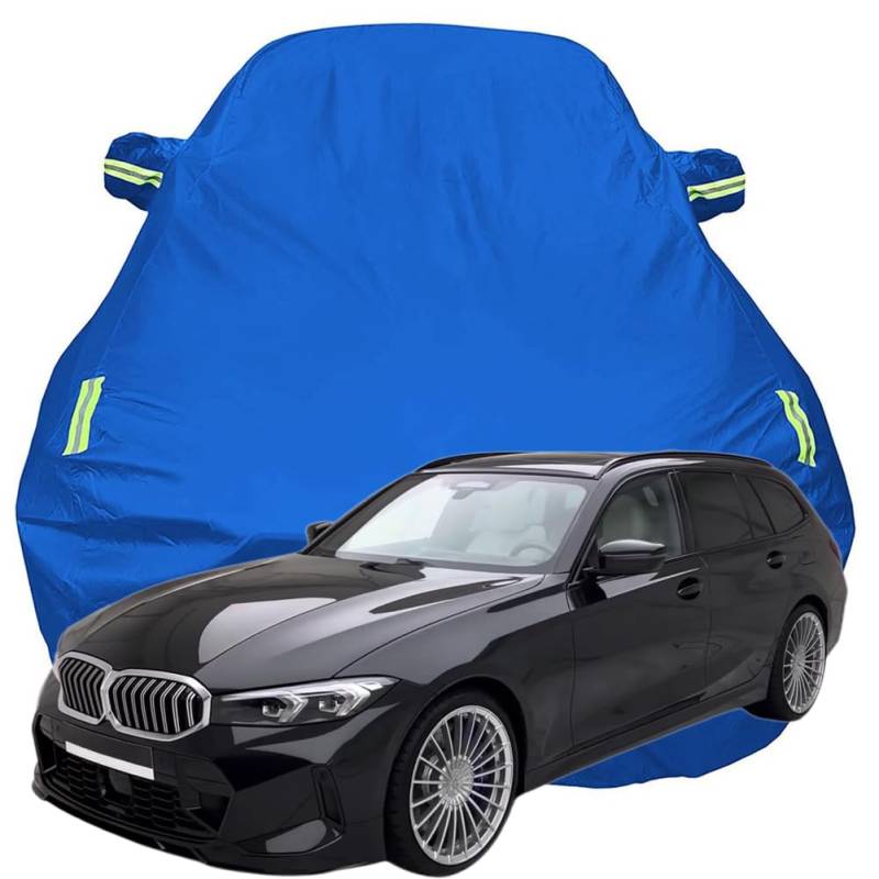 Vollgarage Autoabdeckung für BMW Alpina B3 Touring 2023 2024 2025, Schnee/Kratzfest/Uv-Schutz Oxford Autoplanen Garagen, Hagelschutzplane,Blue-Plus-Cotton von NINQ