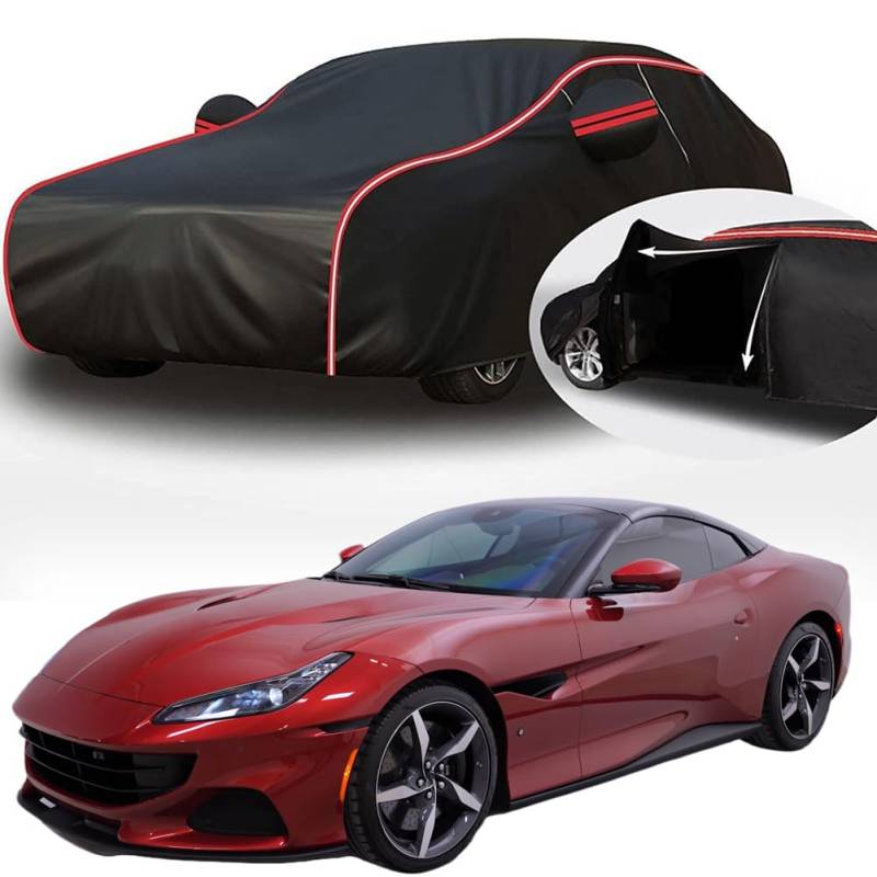 Vollgarage Autoabdeckung für Ferrari Portofino M 2022, Schnee/Kratzfest/Uv-Schutz Alles Wetter Oxford Schutzhülle,A von NINQ