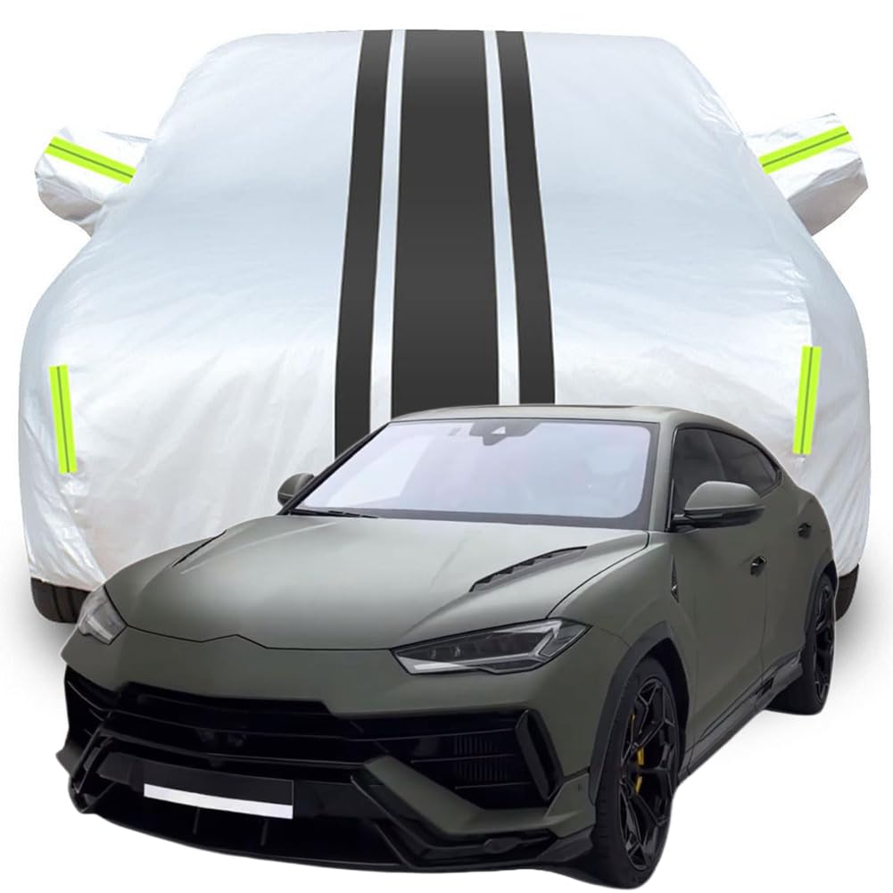 Vollgarage Autoabdeckung für Lamborghini Urus Performante, Wasserdicht/Kratzfest/Uv-Schutz Autoplanen Garagen Hagelschutzplane,B-Silver-Black von NINQ