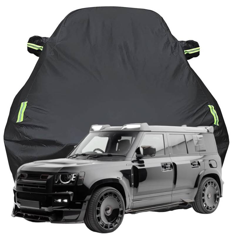 Vollgarage Autoabdeckung für Land Rover Range Rover Defender, Schnee/Kratzfest/Uv-Schutz Oxford Autoplanen Garagen, Hagelschutzplane,Black-Plus-Cotton von NINQ