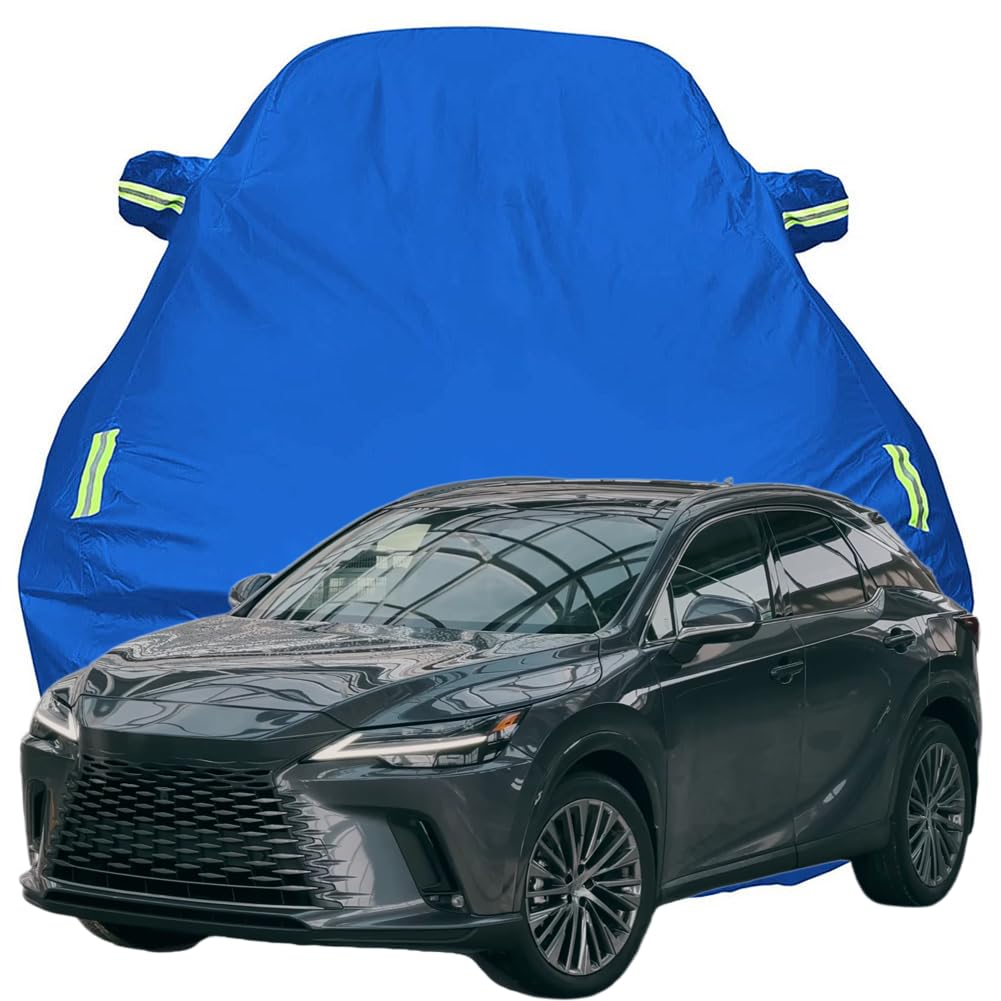 Vollgarage Autoabdeckung für Lexus RX450H+ 2024 2025, Schnee/Kratzfest/Uv-Schutz Oxford Autoplanen Garagen, Hagelschutzplane,Blue-Plus-Cotton von NINQ