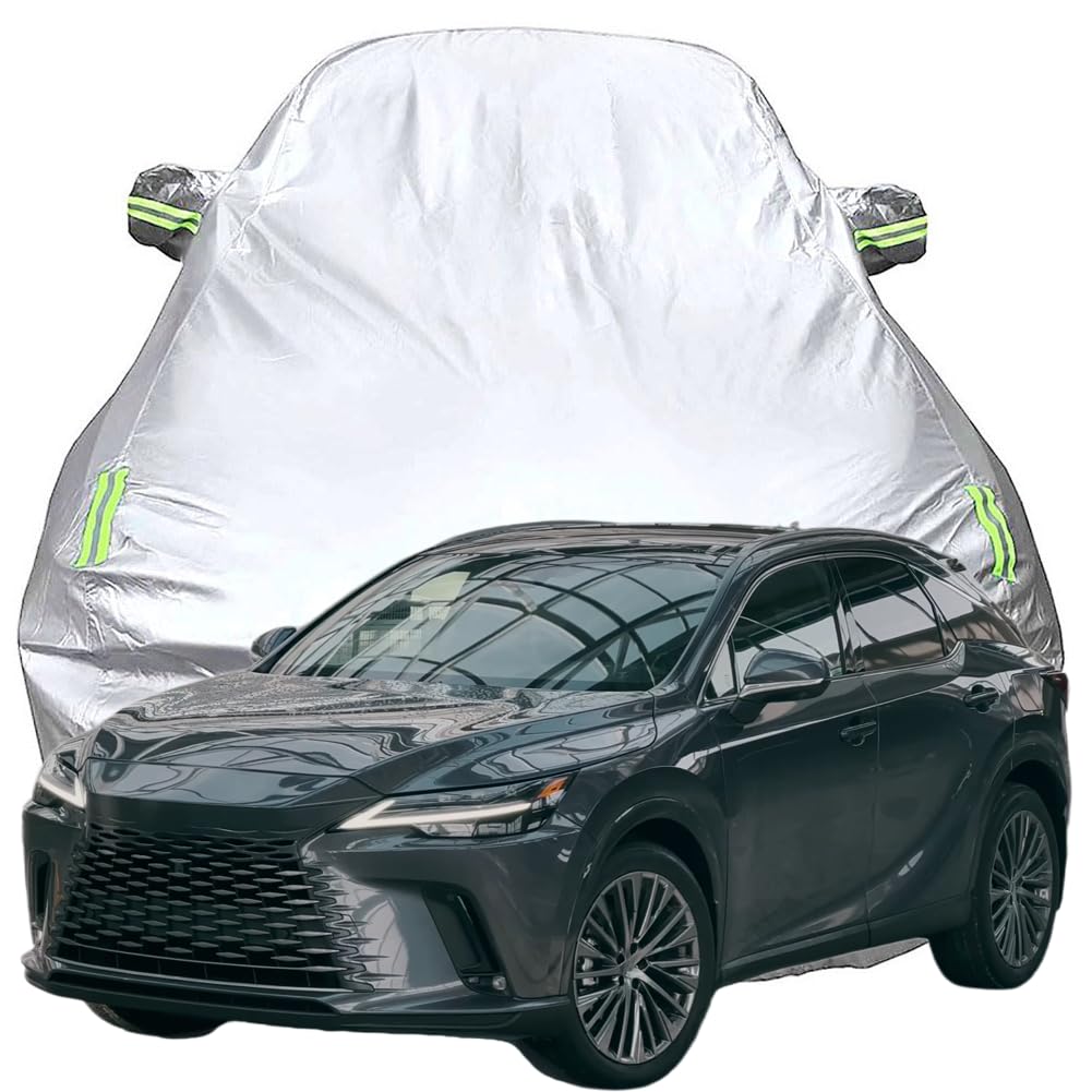 Vollgarage Autoabdeckung für Lexus RX450H+ 2024 2025, Schnee/Kratzfest/Uv-Schutz Oxford Autoplanen Garagen, Hagelschutzplane,Silver-Plus-Cotton von NINQ