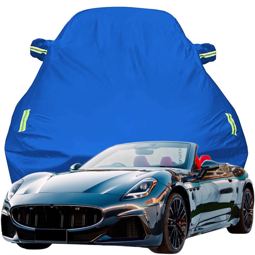 Vollgarage Autoabdeckung für Maserati GranCabrio Trofeo, Schnee/Kratzfest/Uv-Schutz Oxford Autoplanen Garagen, Hagelschutzplane,Blue-Plus-Cotton von NINQ