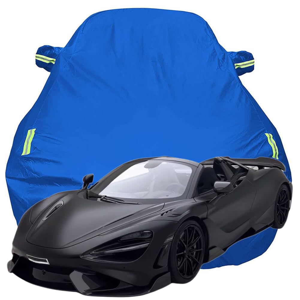 Vollgarage Autoabdeckung für Mclaren 765LT Spider 2022, Schnee/Kratzfest/Uv-Schutz Oxford Autoplanen Garagen, Hagelschutzplane,Blue-Plus-Cotton von NINQ