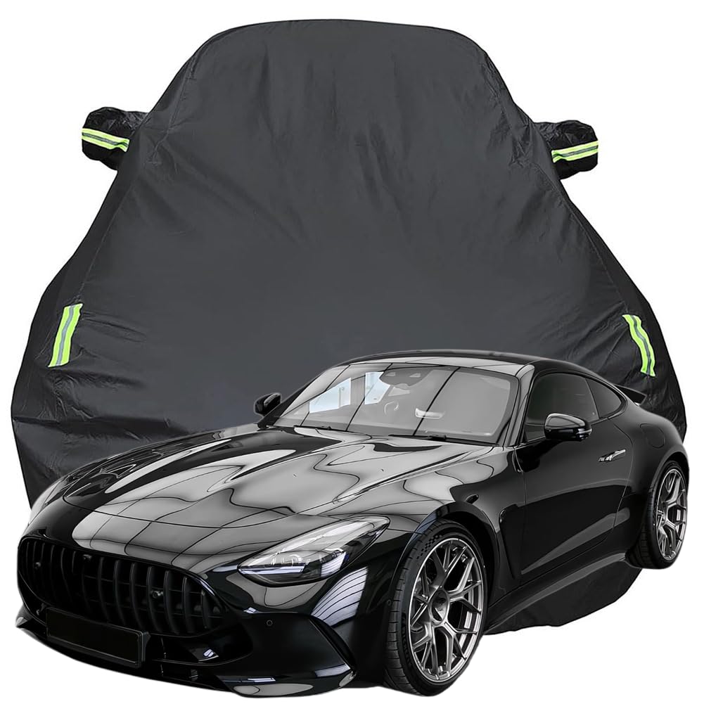 Vollgarage Autoabdeckung für Mercedes-Benz AMG GT63 Coupe, Schnee/Kratzfest/Uv-Schutz Oxford Autoplanen Garagen, Hagelschutzplane,Black-Plus-Cotton von NINQ