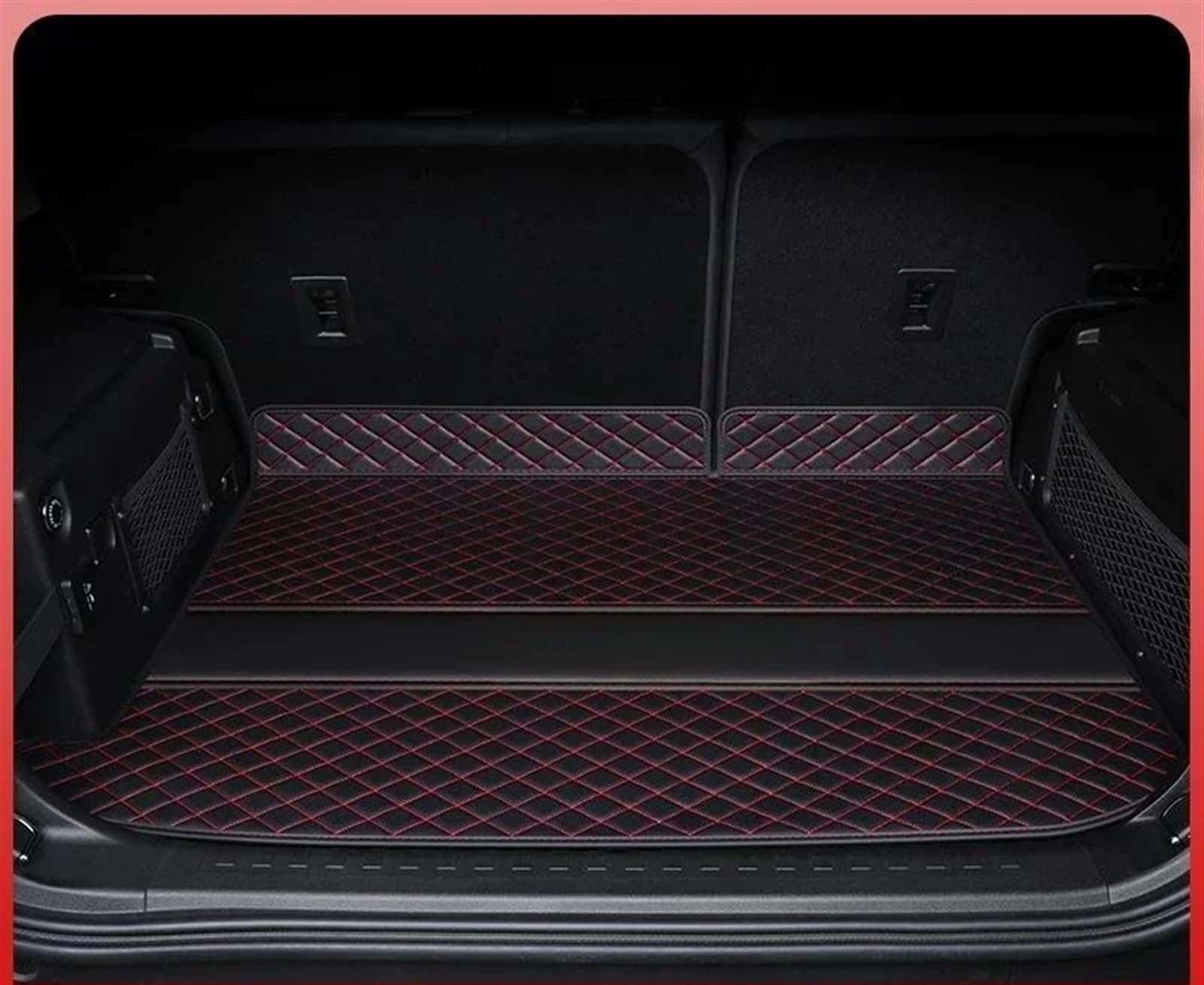 Kompatibel Mit Chery Für Jetour T2 2023 2024 Kofferraummatten Liner Kofferraum Innenraum Autozubehör Auto All-Inclusive Kofferraummatte Gepäckauskleidung Kofferraum schutzmatte(Black Red,Size2) von NIONGYN
