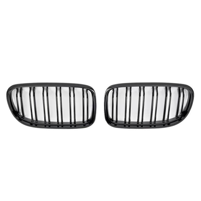 NIONGYN Auto Kühlergrill Kompatibel Mit 3er E90 E91 2009 2010 2011 2012 Auto Front Mittelstoßstangengrill Doppellamellen Glanzschwarz Auto-Styling-Ersatz(Glossy Black) von NIONGYN