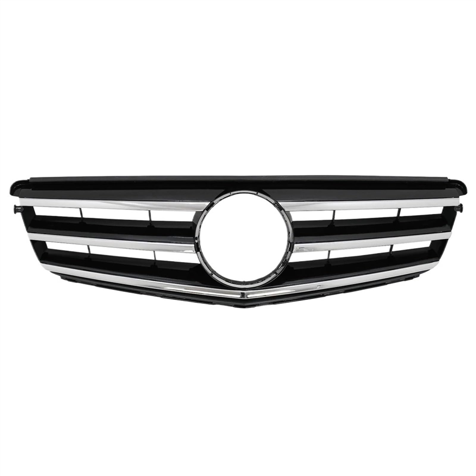 NIONGYN Auto Kühlergrill Kompatibel Mit Benz Für C-Klasse W204 C180 C200 C230 C260 C280 C300 C350 2008 2009 2010 2011 2012 2013 2014 Für Sport Style Frontstoßstangengrill(Sport-Chrome Black) von NIONGYN